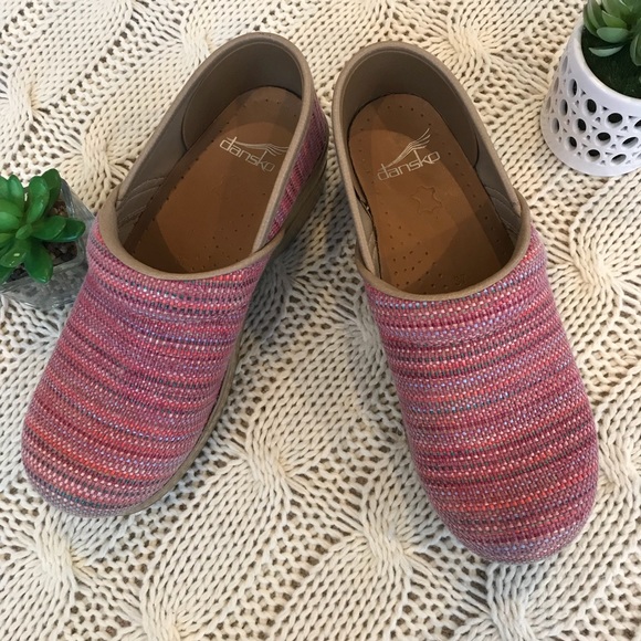 dansko fabric clogs